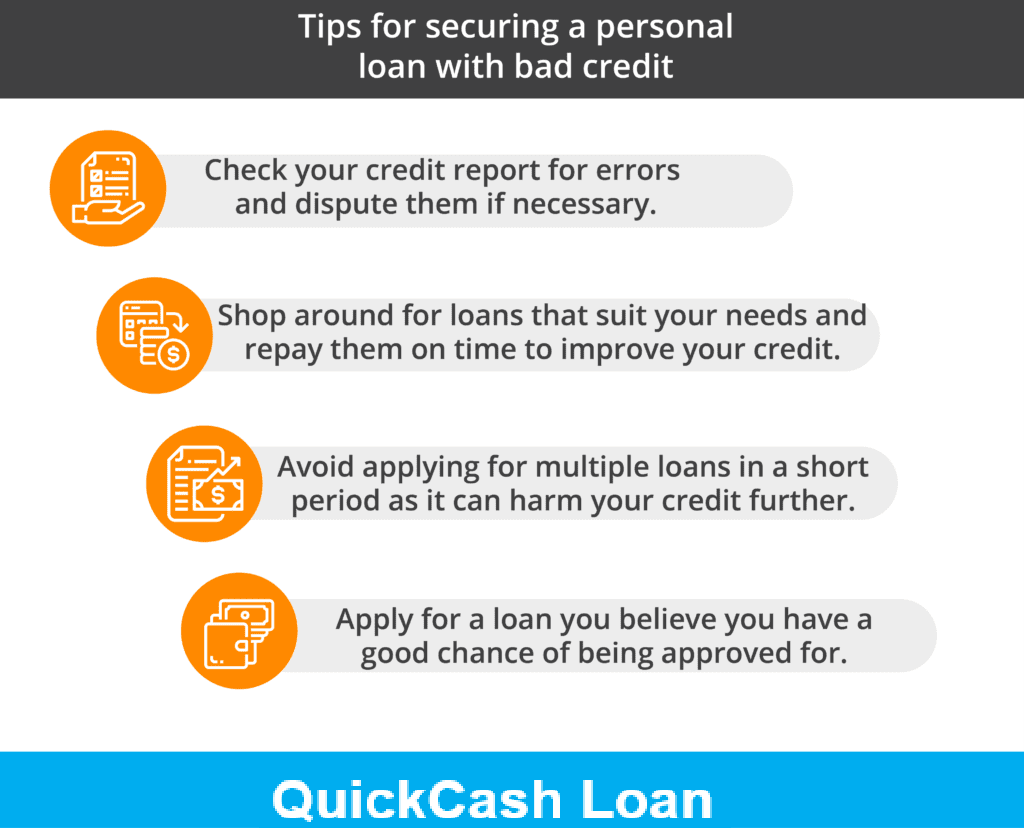 Tips for securing a personal loan with bad credit